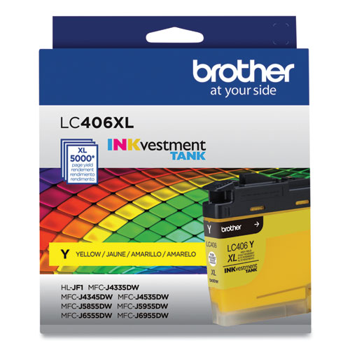 Picture of LC406XLYS INKvestment High-Yield Ink, 5,000 Page-Yield, Yellow