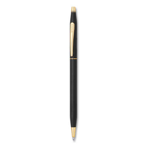Picture of Classic Century Twist-Action Ballpoint Pen, Retractable, Medium 1 mm, Black Ink, Black/Gold Barrel