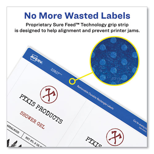 Picture of Removable Print-to-the-Edge White Labels w/ Sure Feed, 3.5 x 4.75, 32/Pack