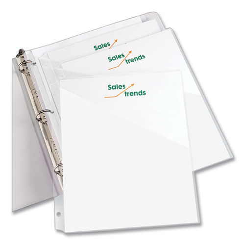 Picture of Binder Pockets, 3-Hole Punched, 9.25 x 11, Clear, 5/Pack