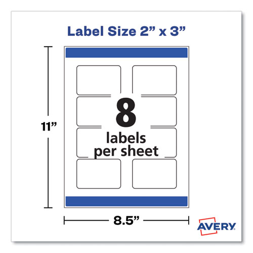 Picture of Print-to-the-Edge Labels with Sure Feed and Easy Peel, 2 x 3, Glossy Clear, 80/Pack