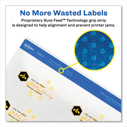 Picture of Print-to-the-Edge Labels with Sure Feed and Easy Peel, 2 x 3, Glossy Clear, 80/Pack