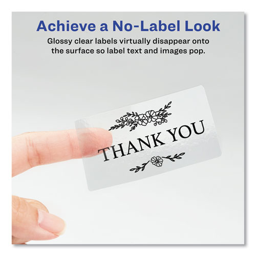 Picture of Print-to-the-Edge Labels with Sure Feed and Easy Peel, 2 x 3, Glossy Clear, 80/Pack