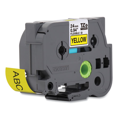 Picture of TZe Flexible Tape Cartridge for P-Touch Labelers, 0.94" x 26.2 ft, Black on Yellow