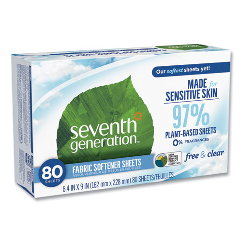 Picture of Natural Fabric Softener Sheets, Unscented, 80 Sheets/Box