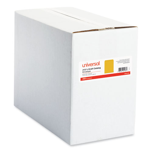 Picture of Catalog Envelope, 28 lb Bond Weight Kraft, #13 1/2, Square Flap, Gummed Closure, 10 x 13, Brown Kraft, 250/Box