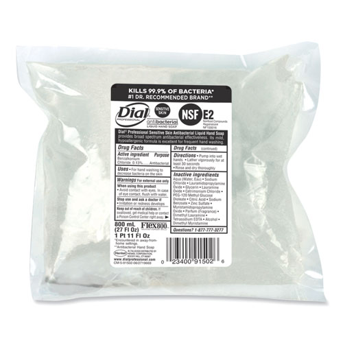 Picture of Antibacterial Sensitive Skin Liquid Hand Soap Refill for Dial 800 mL Dispenser, Floral, 800 mL, 12/Carton