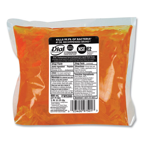 Picture of Gold Antibacterial Liquid Hand Soap Refill for Dial 800 mL Dispenser, Floral, 800 mL, 12/Carton