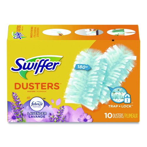 Picture of Refill Dusters, DustLock Fiber, Light Blue, Lavender Vanilla Scent,10/Box,4 Boxes/Carton