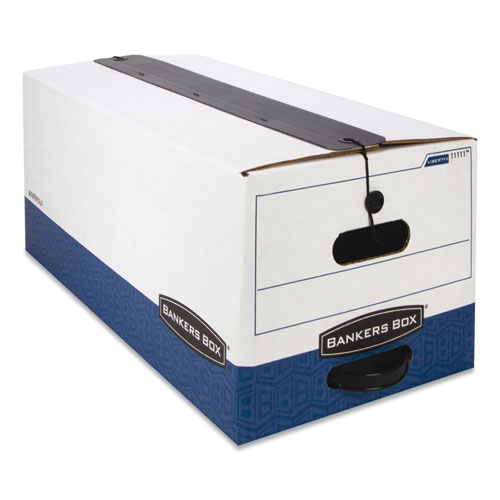 Picture of LIBERTY Plus Heavy-Duty Strength Storage Boxes, Legal Files, 15.25" x 24.13" x 10.75", White/Blue, 12/Carton