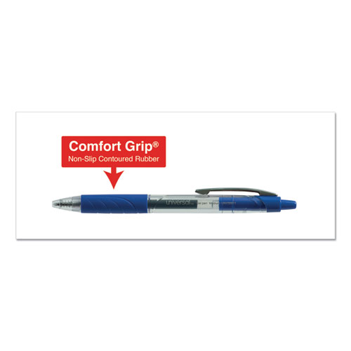 Picture of Comfort Grip Gel Pen, Retractable, Medium 0.7 mm, Blue Ink, Clear/Blue Barrel, 36/Pack