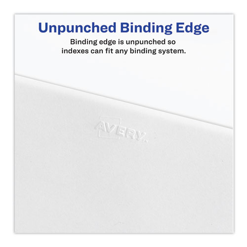 Picture of Preprinted Legal Exhibit Side Tab Index Dividers, Avery Style, 26-Tab, H, 11 x 8.5, White, 25/Pack, (1408)