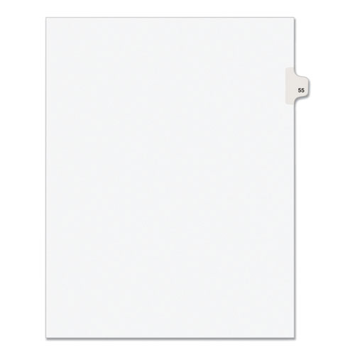 Picture of Preprinted Legal Exhibit Side Tab Index Dividers, Avery Style, 10-Tab, 55, 11 x 8.5, White, 25/Pack, (1055)