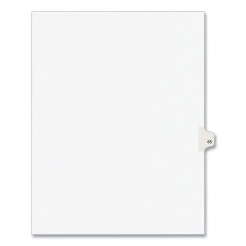 Picture of Preprinted Legal Exhibit Side Tab Index Dividers, Avery Style, 10-Tab, 65, 11 x 8.5, White, 25/Pack, (1065)