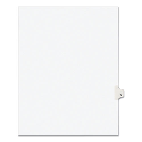 Picture of Preprinted Legal Exhibit Side Tab Index Dividers, Avery Style, 10-Tab, 68, 11 x 8.5, White, 25/Pack, (1068)