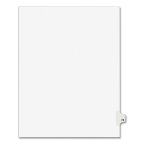 Picture of Preprinted Legal Exhibit Side Tab Index Dividers, Avery Style, 10-Tab, 73, 11 x 8.5, White, 25/Pack, (1073)