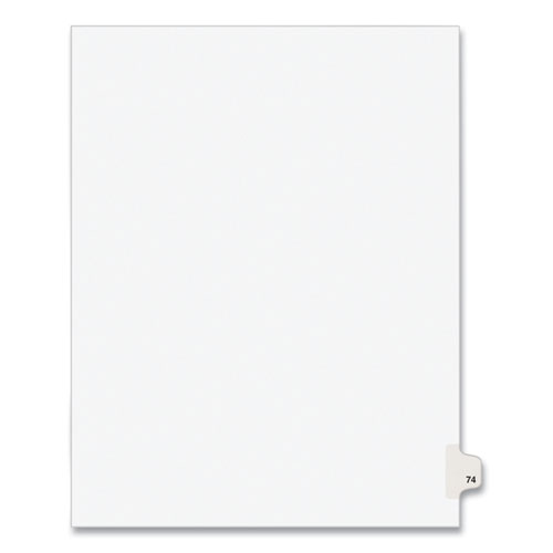 Picture of Preprinted Legal Exhibit Side Tab Index Dividers, Avery Style, 10-Tab, 74, 11 x 8.5, White, 25/Pack, (1074)