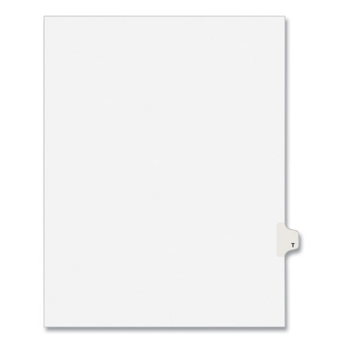 Picture of Preprinted Legal Exhibit Side Tab Index Dividers, Avery Style, 26-Tab, T, 11 x 8.5, White, 25/Pack, (1420)