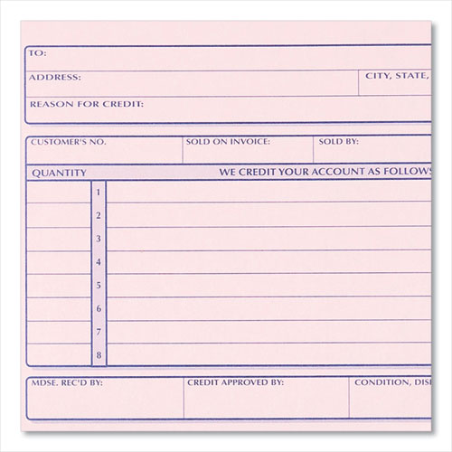 Picture of Credit Memo Book, Three-Part Carbonless, 5.5 x 7.88, 50 Forms Total