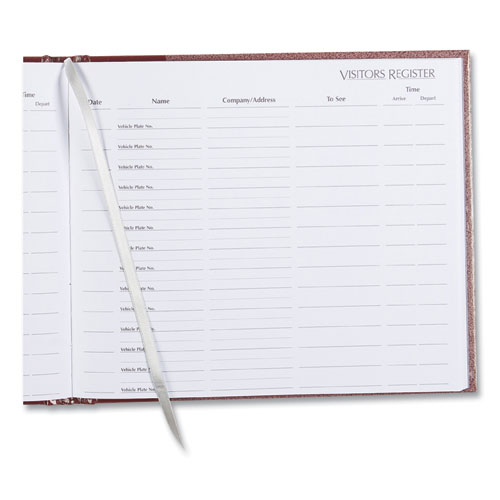 Picture of Hardcover Visitor Register Book, Burgundy Cover, 9.78 x 8.5 Sheets, 128 Sheets/Book