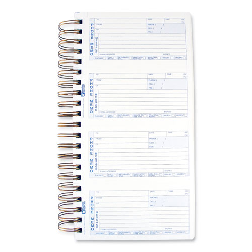 Picture of Wirebound Message Book, Two-Part Carbonless, 5 x 2.75, 4/Page, 600 Forms