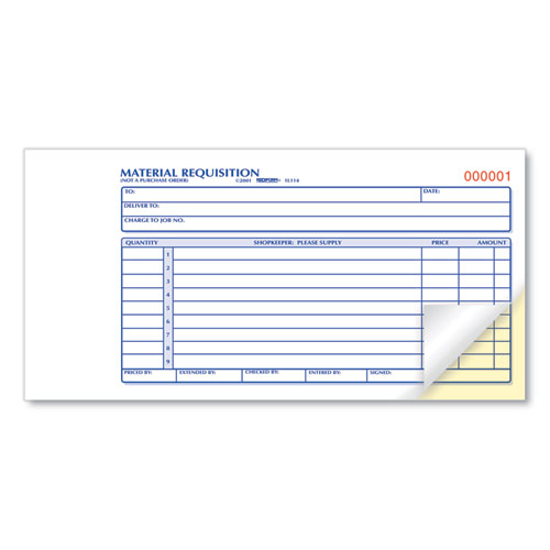 Picture of Material Requisition Book, Two-Part Carbonless, 7.88 x 4.25, 50 Forms Total