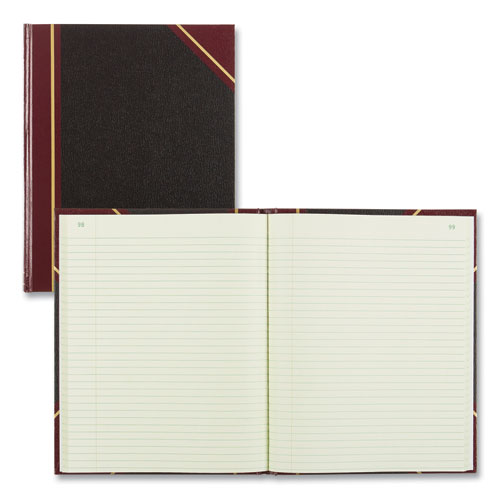 Picture of Texthide Eye-Ease Record Book, Black/Burgundy/Gold Cover, 10.38 x 8.38 Sheets, 150 Sheets/Book