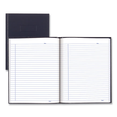 Picture of Business Notebook with Self-Adhesive Labels, 1-Subject, Medium/College Rule, Blue Cover, (192) 9.25 x 7.25 Sheets