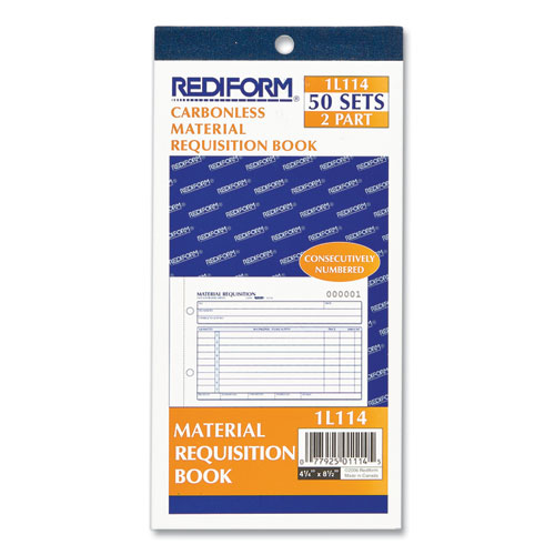 Picture of Material Requisition Book, Two-Part Carbonless, 7.88 x 4.25, 50 Forms Total