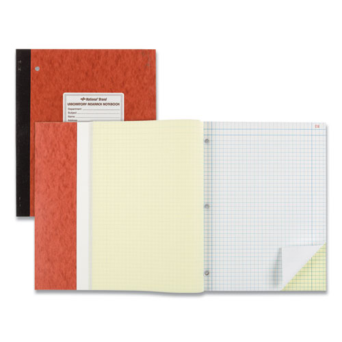 Picture of Duplicate Laboratory Notebooks, Stitched Binding, Quadrille Rule (4 sq/in), Brown Cover, (200) 11 x 9.25 Sheets