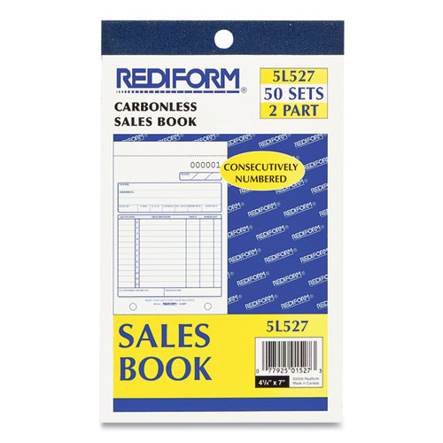 Picture of Sales Book, 12 Lines, Two-Part Carbonless, 4.25 x 6.38, 50 Forms Total