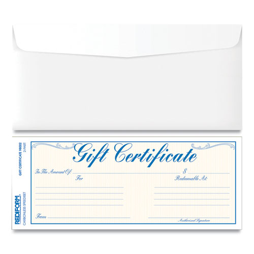 Gift+Certificates+With+Envelopes%2C+8.5+X+3.67%2C+Blue%2Fgold+With+Blue+Border%2C+25%2Fpack