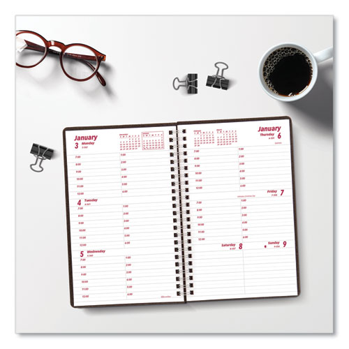 Picture of DuraFlex Weekly Planner, 8 x 5, Black Cover, 12-Month (Jan to Dec): 2025