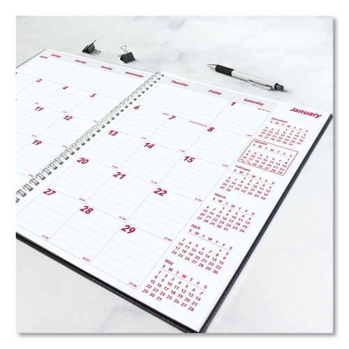 Picture of DuraFlex 14-Month Planner, 11 x 8.5, Black Cover, 14-Month: Dec 2024 to Jan 2026