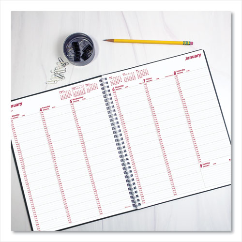 Picture of DuraFlex Weekly Planner, 11 x 8.5, Black Cover, 12-Month (Jan to Dec): 2025