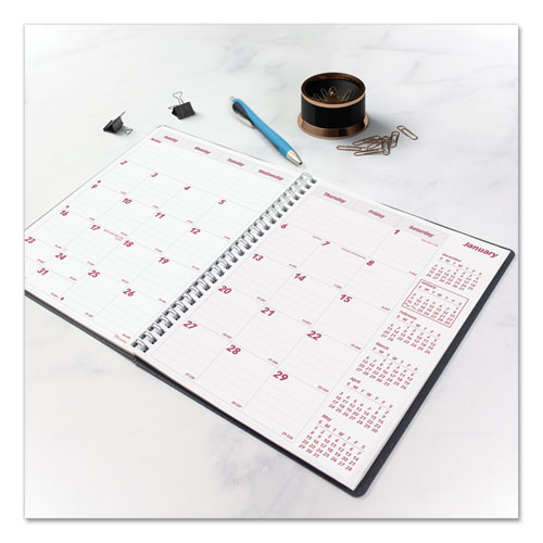 Picture of DuraFlex 14-Month Planner, 8.88 x 7.13, Black Cover, 14-Month: Dec 2024 to Jan 2026