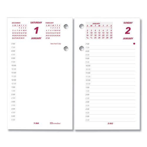 Picture of Daily Calendar Pad Refill, 6 x 3.5, White/Burgundy/Gray Sheets, 12-Month (Jan to Dec): 2025