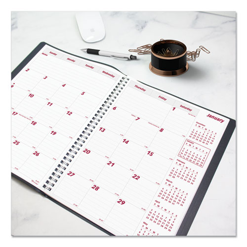 Picture of Essential Collection 14-Month Ruled Monthly Planner, 11 x 8.5, Black Cover, 14-Month: Dec 2024 to Jan 2026