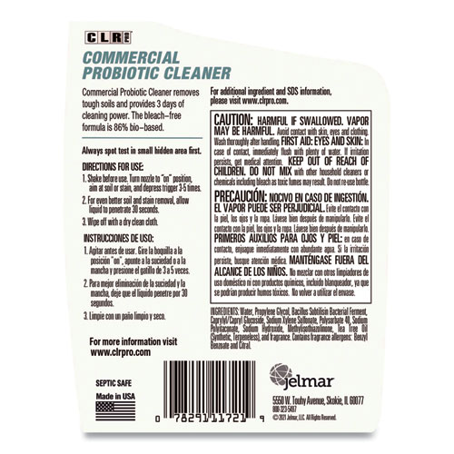 Picture of Commercial Probiotic Cleaner, Lemon Scent, 32 oz Spray Bottle, 6/Carton