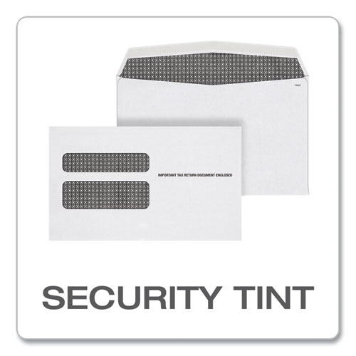 Picture of W-2 Laser Double Window Envelope, Commercial Flap, Gummed Closure, 5.63 x 9, White, 50/Pack