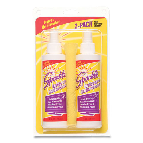 Picture of Flat Screen and Monitor Cleaner, Pleasant Scent, 8 oz Bottle, 2/Pack, 6/Carton