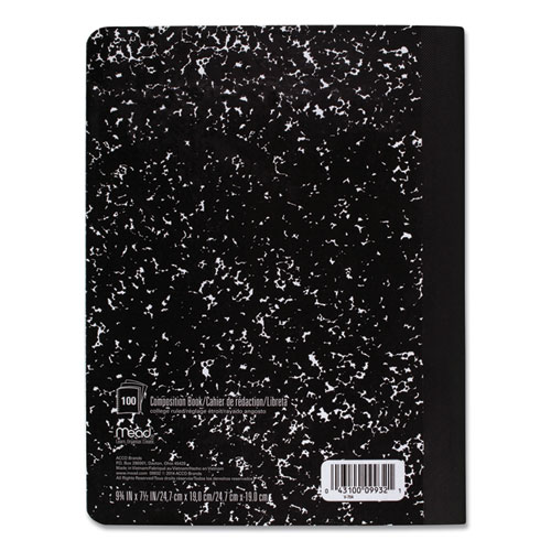 Picture of Square Deal Composition Book, 3-Subject, Wide/Legal Rule, Black Cover, (100) 9.75 x 7.5 Sheets, 12/Pack