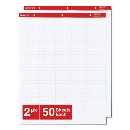 Picture of Easel Pads/Flip Charts, Quadrille Rule (1 sq/in), 27 x 34, White, 50 Sheets, 2/Carton