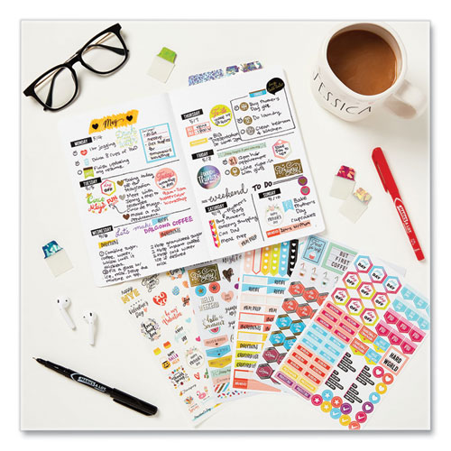 Picture of Planner Sticker Variety Pack, Budget, Fitness, Motivational, Seasonal, Work, Assorted Colors, 1,744/Pack