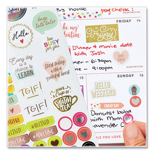 Picture of Planner Sticker Variety Pack, Budget, Fitness, Motivational, Seasonal, Work, Assorted Colors, 1,744/Pack