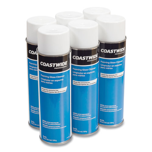 Picture of Foaming Glass Cleaner, Fresh and Clean, 19 oz Aerosol Spray, 6/Carton