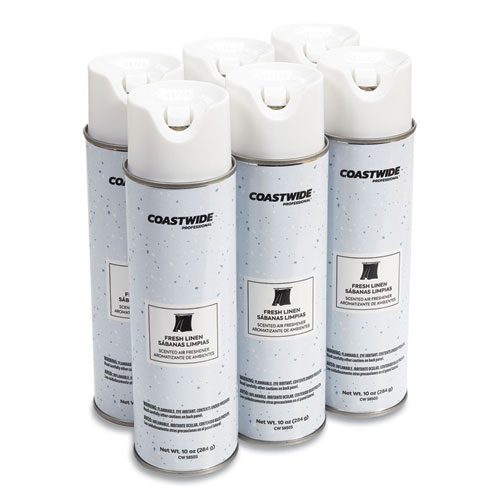 Picture of Air Freshener Aerosol, Fresh Linen, 10 oz Aerosol Spray, 6/Carton