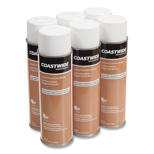 Picture of Furniture Polish, Lemon Scent, 19 oz Aerosol Spray, 6/Carton