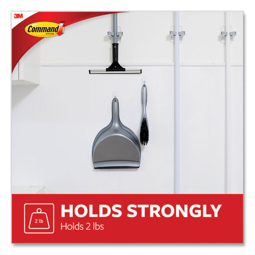 Picture of General Purpose Wire Hooks, Medium, Metal, White, 2 lb Capacity, 13 Hooks and 16 Strips/Pack