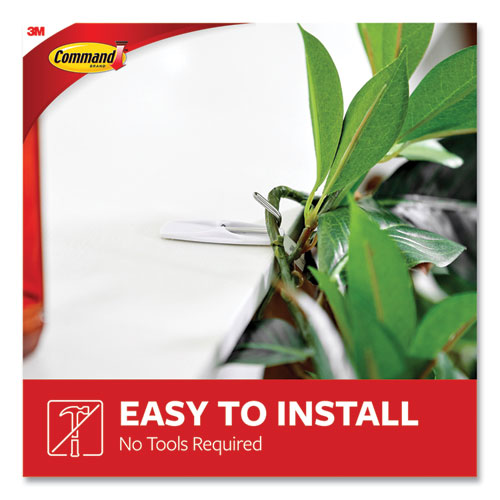 Picture of General Purpose Wire Hooks, Medium, Metal, White, 2 lb Capacity, 13 Hooks and 16 Strips/Pack